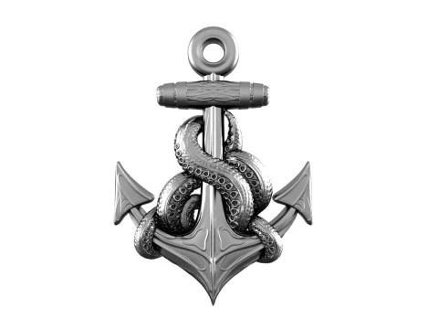 Pingente de &acirc;ncora e tent&aacute;culos Modelo de Impressão 3D
