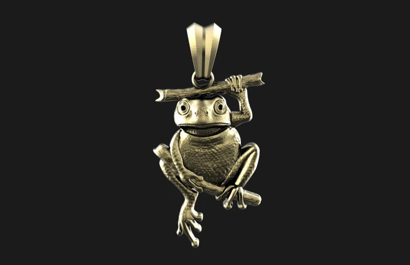Frog pendant 3D Print Model .c4d .max .obj .3ds .fbx .stl .blend 