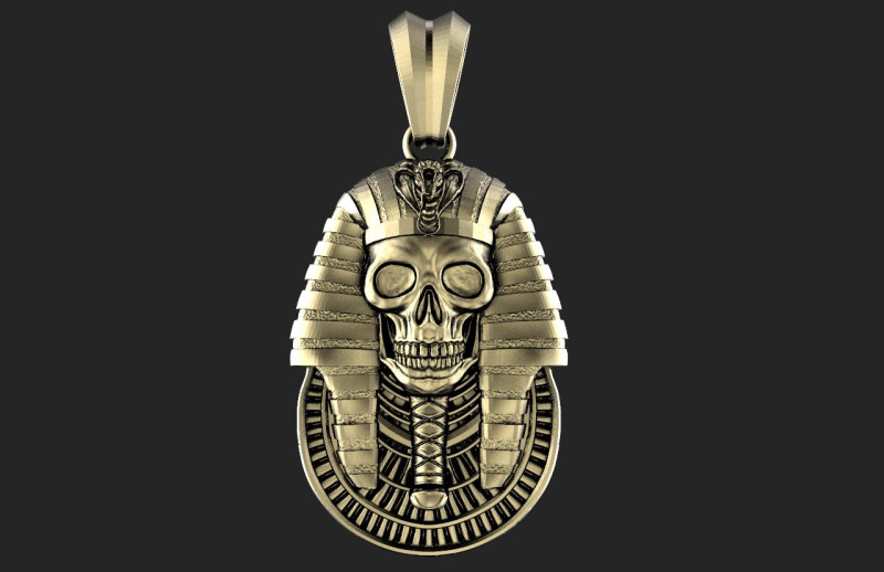 Egyptian Skull pendant 3D-printmodel .c4d .max .obj .3ds .fbx .stl .blend 