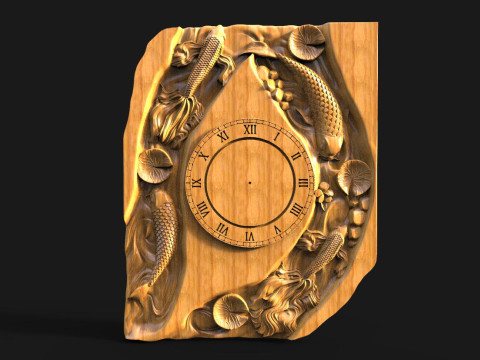 Fish wall clock CNC Modello di stampa 3D
