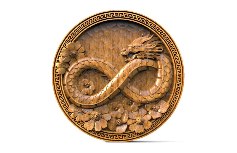 Dragon CNC 3D Принт Модель .c4d .max .obj .3ds .fbx .stl .blend 