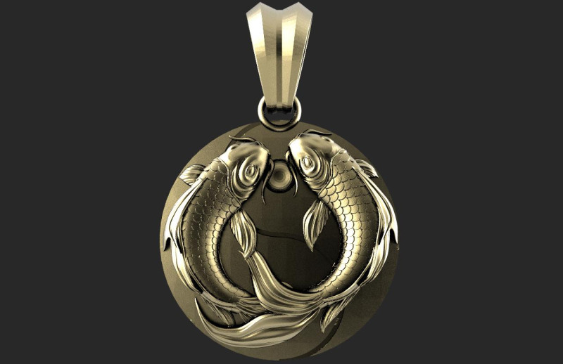 Koi fish pendant Modello di stampa 3D .c4d .max .obj .3ds .fbx .stl .blend 