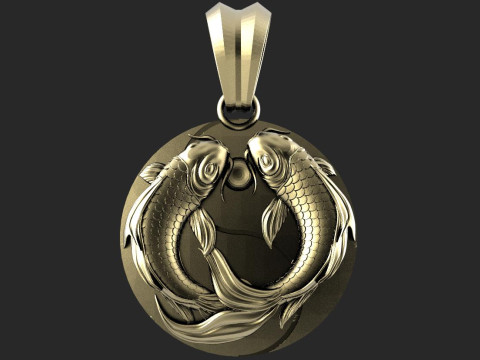 Koi fish pendant Modelo de impresión 3D