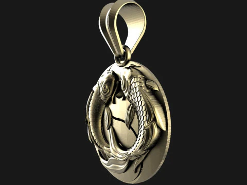Koi fish pendant 3D Print Model