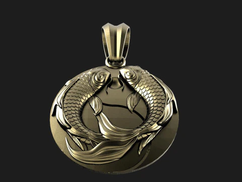 Koi fish pendant 3D Print Model