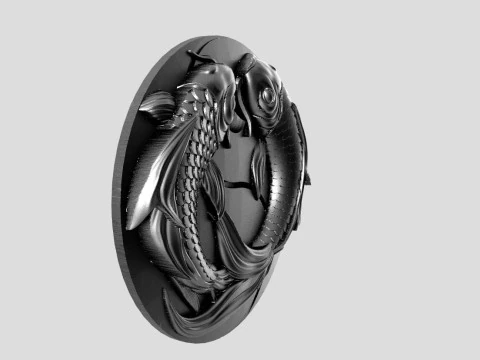 Koi fish pendant 3D Print Model