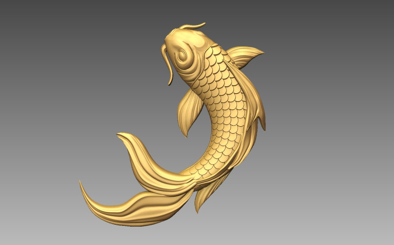 Koi Fish CNC Modèles 3D en vedette .c4d .max .obj .3ds .fbx .stl .blend 