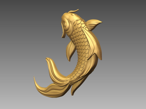 Koi Fish CNC Modèles 3D en vedette