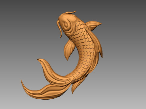 Koi Fish CNC Modèles 3D en vedette