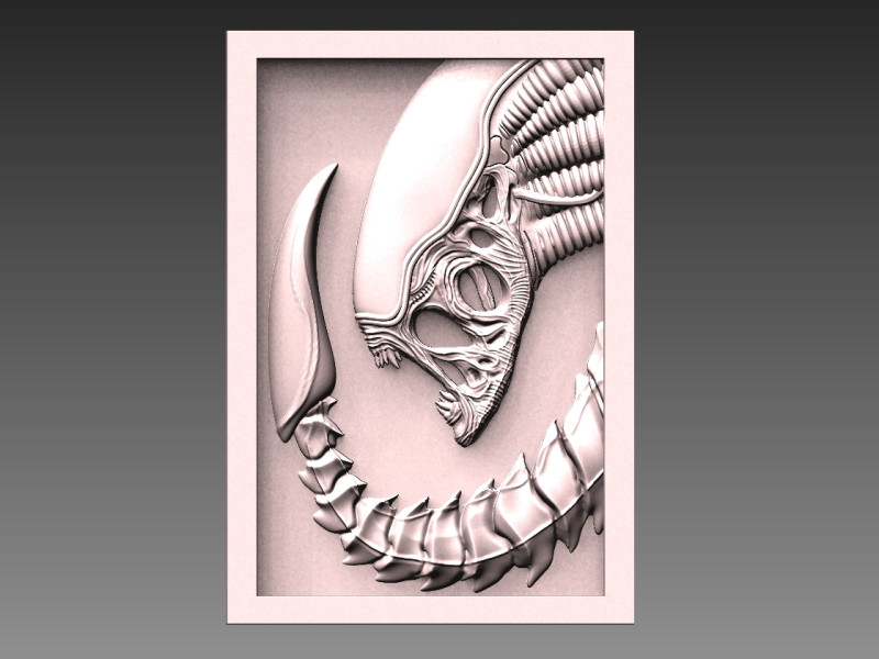Alien CNC 3D Принт Модель .c4d .max .obj .3ds .fbx .stl .blend