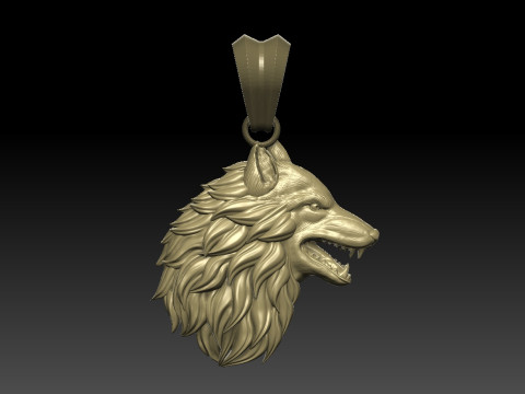 Wolf pendant 3D Принт Модель