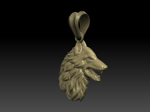 Wolf pendant Modèles 3D en vedette