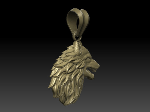 Wolf pendant Modèles 3D en vedette