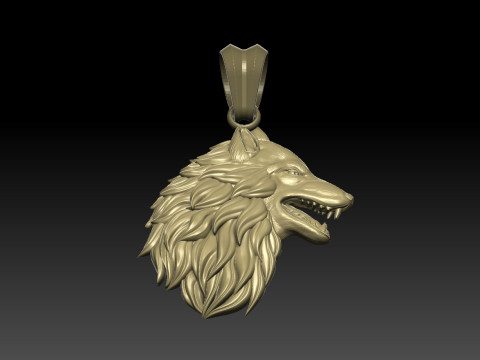Wolf pendant Modèles 3D en vedette