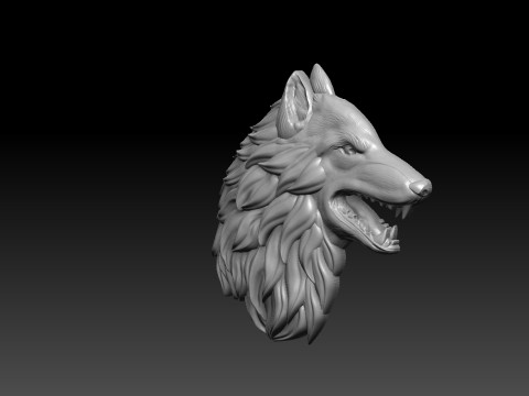 Wolf pendant Modèles 3D en vedette