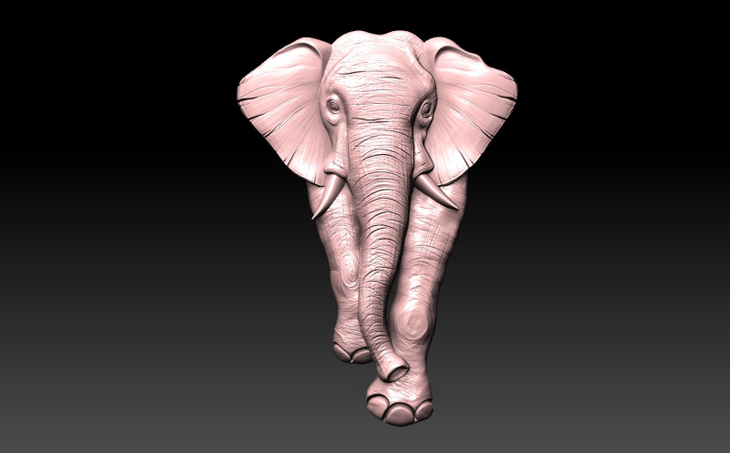 Elephant CNC 3D Print Model .c4d .max .obj .3ds .fbx .stl .blend
