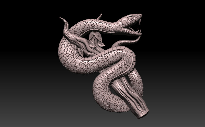 Snake CNC 3D Print Model .c4d .max .obj .3ds .fbx .stl .blend