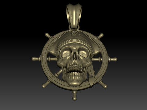 Pirate skull pendant 3D 打印模型