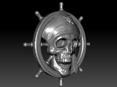 Pirate skull pendant 3D 打印模型