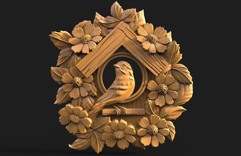 Bird CNC 3D Принт Модель .c4d .max .obj .3ds .fbx .stl .blend