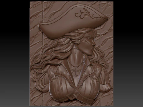 Pirate Woman CNC 3D Print Model