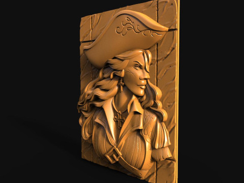Pirate Woman CNC 3D प्रिंट मॉडल