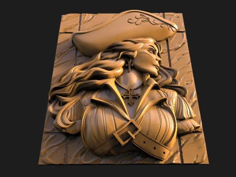 Pirate Woman CNC 3D प्रिंट मॉडल