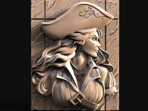 Pirate Woman CNC 3D प्रिंट मॉडल