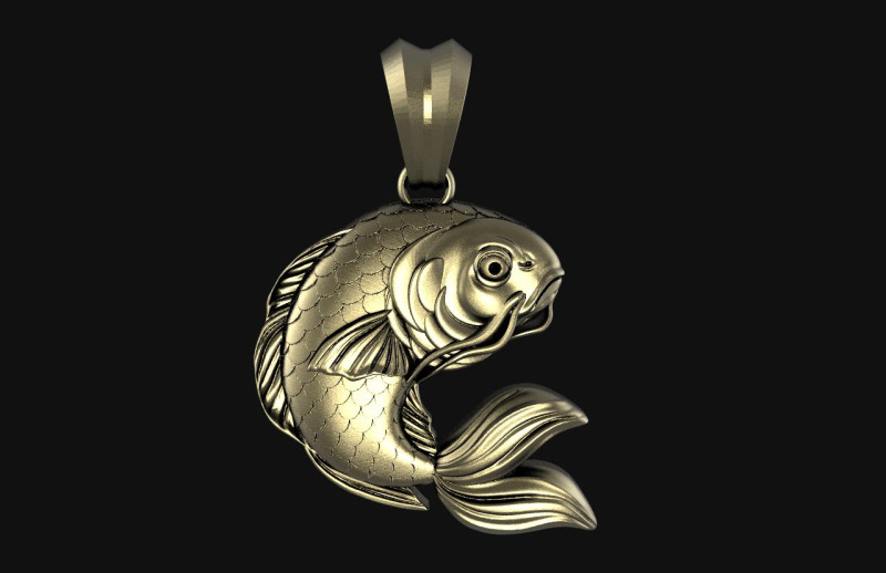 Koi fish pendant 3D Print Model .c4d .max .obj .3ds .fbx .stl .blend 