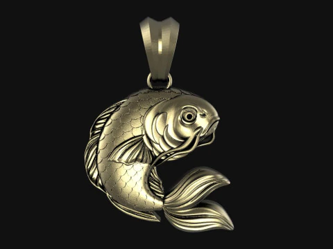 Подвеска в виде рыбы кои 3D Принт Модель