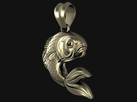 Koi fish pendant 3D Print Model