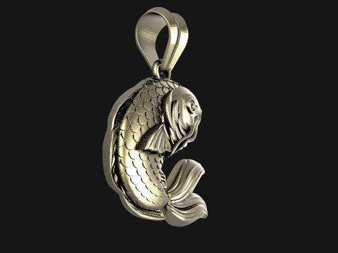 Koi fish pendant 3D Print Model