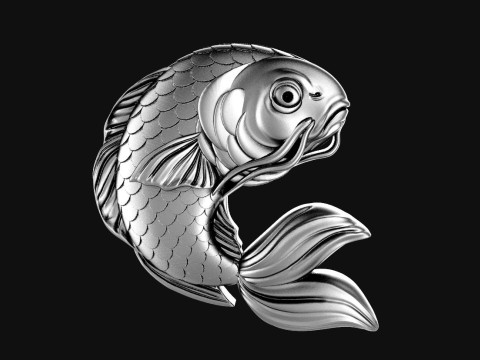 Koi fish pendant 3D Print Model