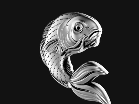 Koi fish pendant 3D Print Model