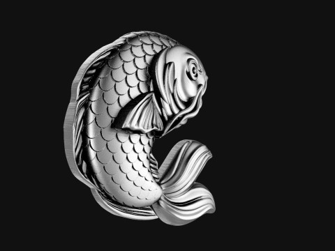 Koi fish pendant 3D Print Model