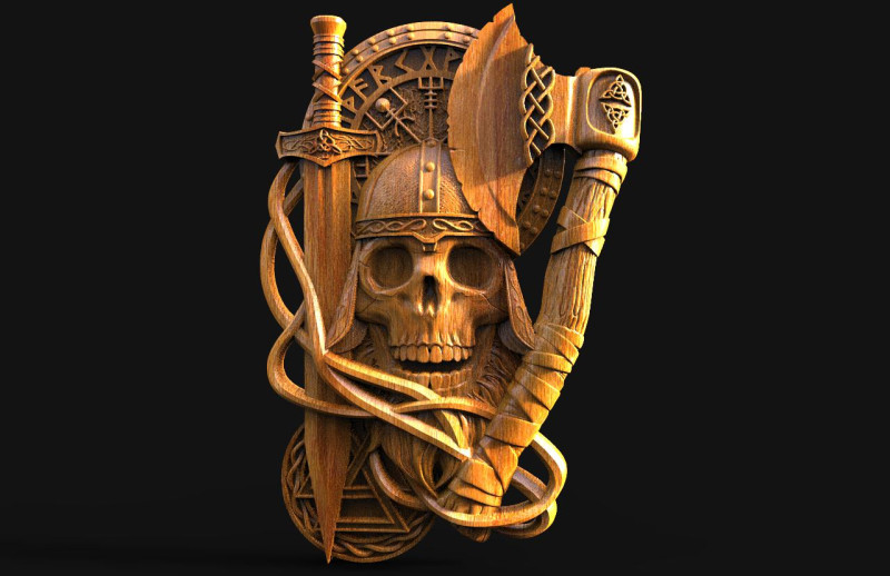 Viking Skull Model do druku 3D .c4d .max .obj .3ds .fbx .stl .blend
