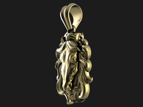 Horse pendant STL model Model Cetak 3D