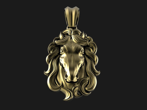 Horse pendant STL model Model Cetak 3D