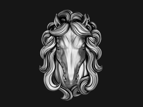 Horse pendant STL model Model Cetak 3D