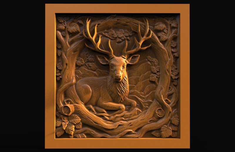 Deer CNC 3D Print Model .c4d .max .obj .3ds .fbx .stl .blend 