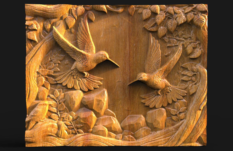 Hummingbirds CNC 3D Принт Модель .c4d .max .obj .3ds .fbx .stl .blend 