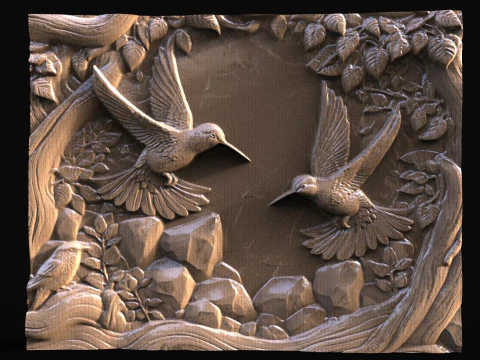 Hummingbirds CNC 3D Print Model