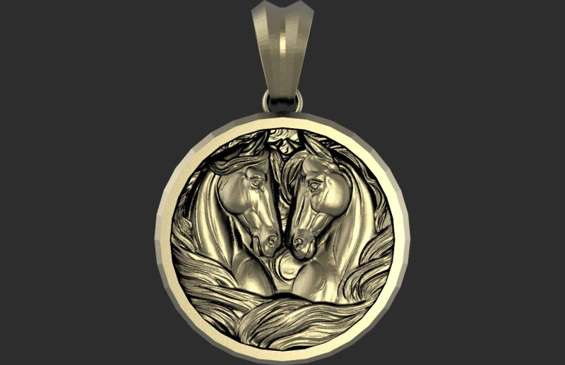 Horse pendant 3D Print Model .c4d .max .obj .3ds .fbx .stl .blend 