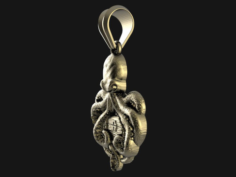 Octopus and chest pendant 3D Print Model