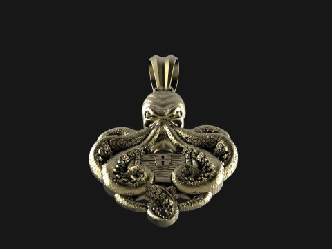 Octopus and chest pendant 3D Print Model