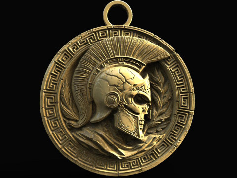 Spartan skull pendant Modello di stampa 3D