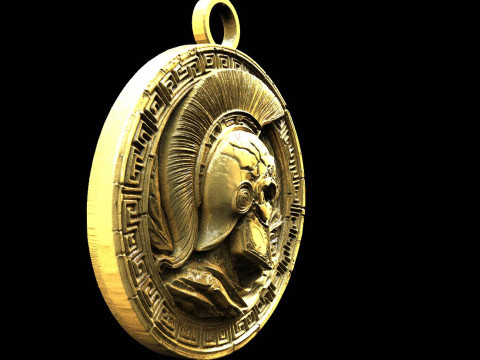 Spartan skull pendant Modèles 3D en vedette