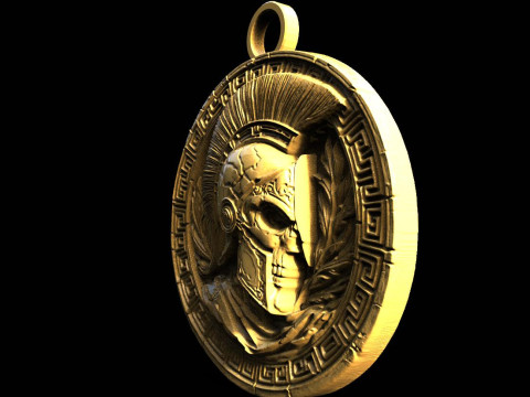 Spartan skull pendant Modèles 3D en vedette
