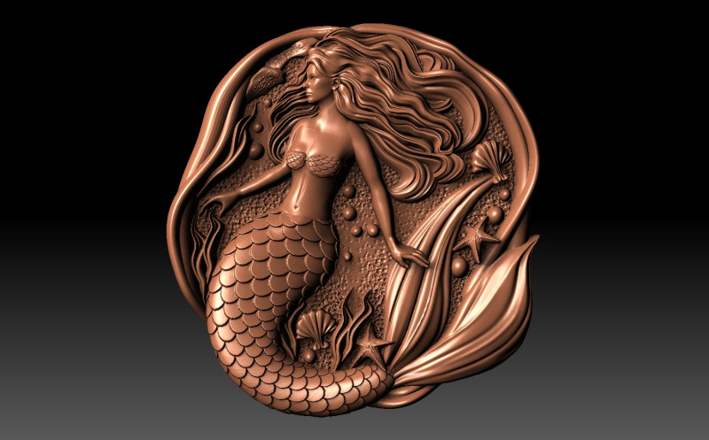 Mermaid CNC Modelo de Impressão 3D .c4d .max .obj .3ds .fbx .stl .blend 