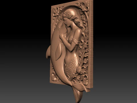 Mermaid and Dolphin CNC 3D Print Model